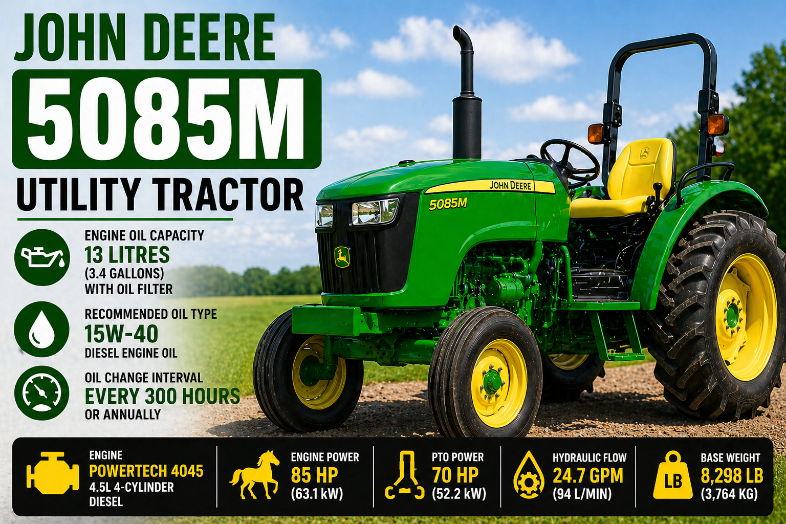 John Deere 5085M Specs