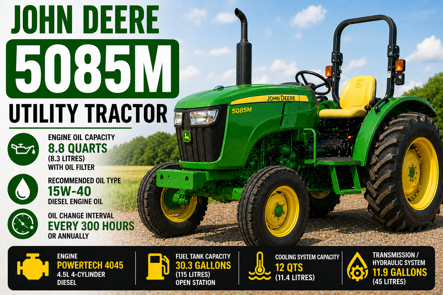 John Deere 5085M Oil Capacity
