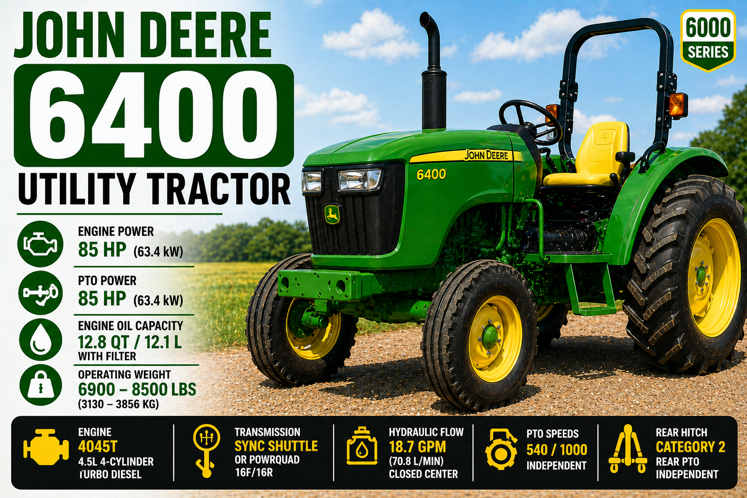 John Deere 6400 Specs
