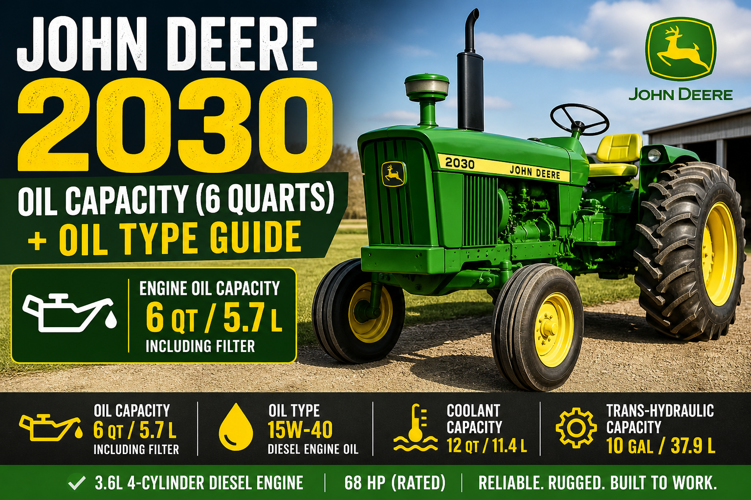 John Deere 2030 oil capacity