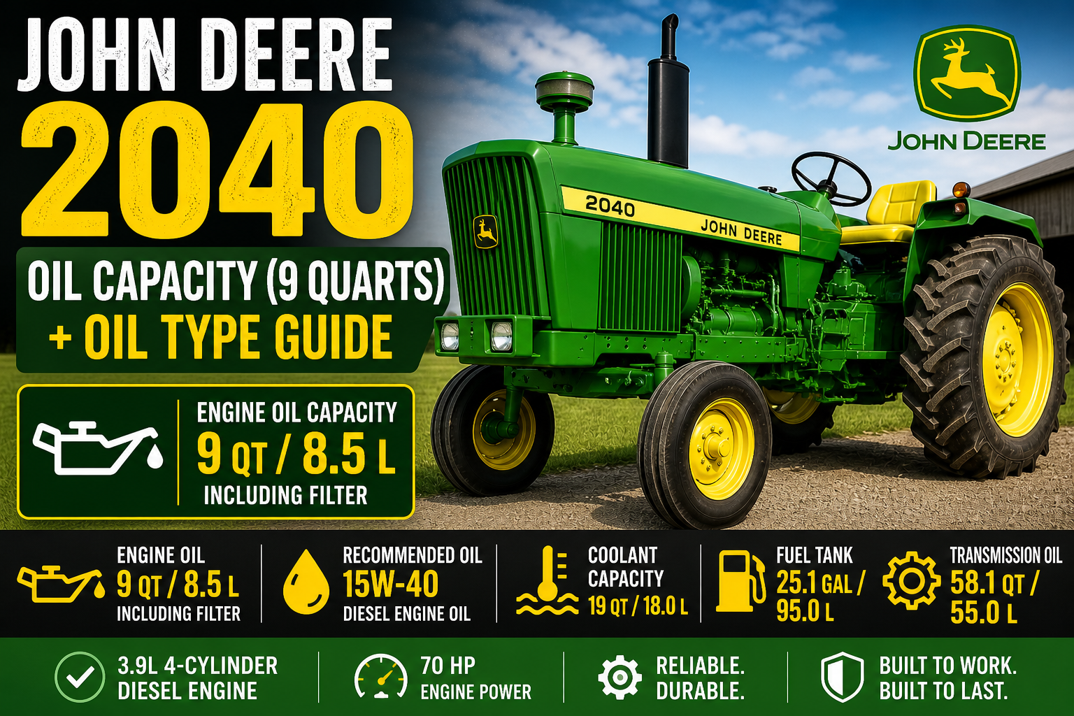John Deere 2040 Oil Capacity
