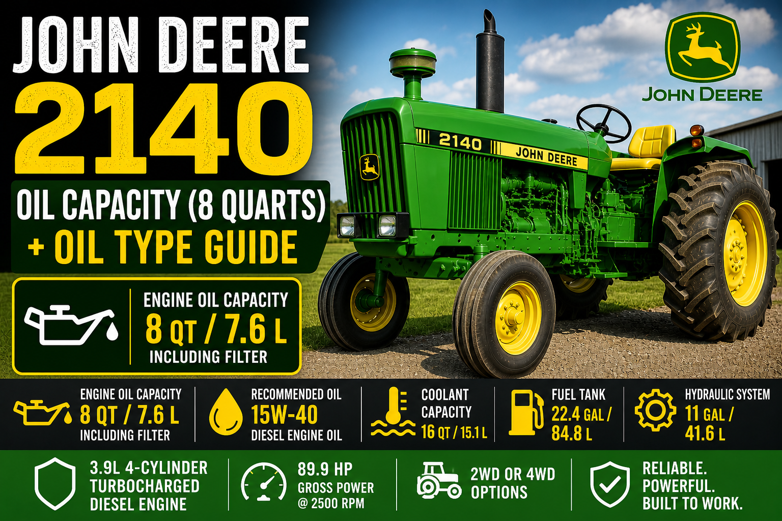 John Deere 2140 Oil Capacity