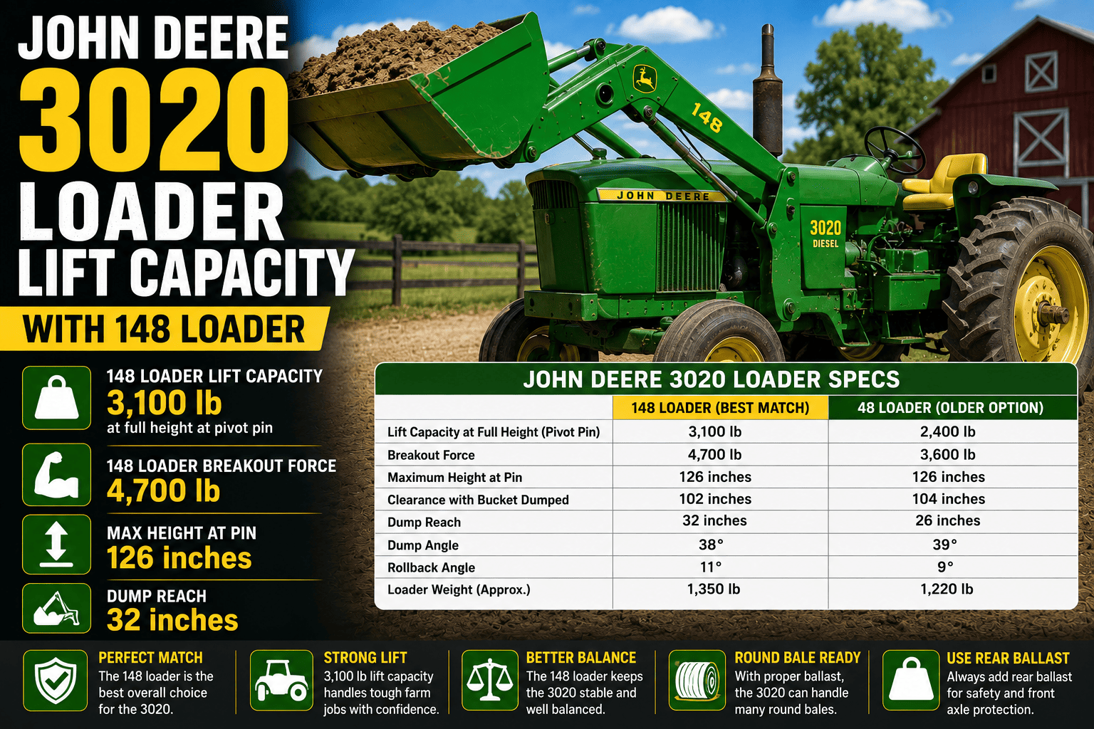John Deere 3020 Loader Lift Capacity