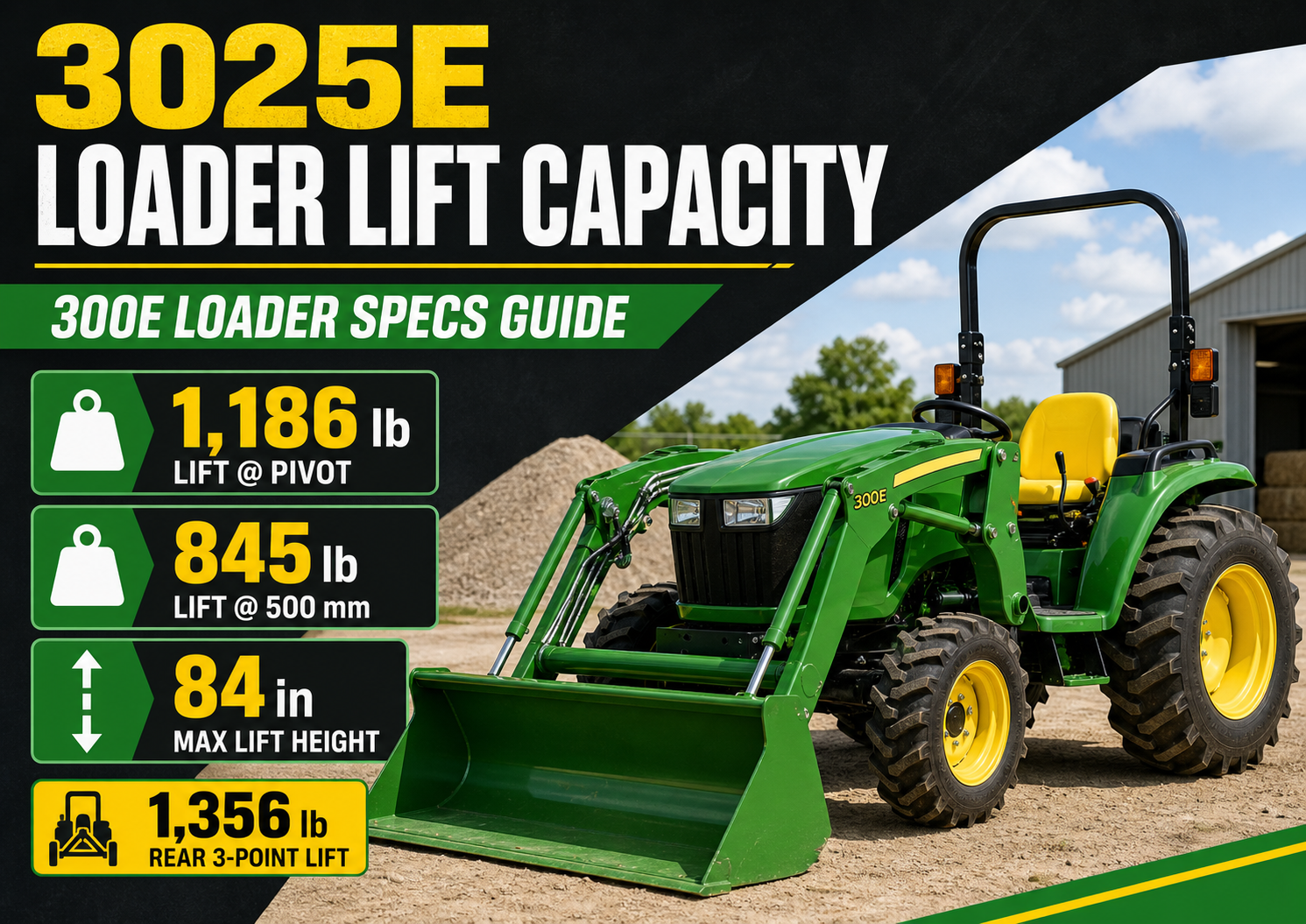 John Deere 3025E Loader Lift Capacity