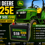 John Deere 3025E Battery Size