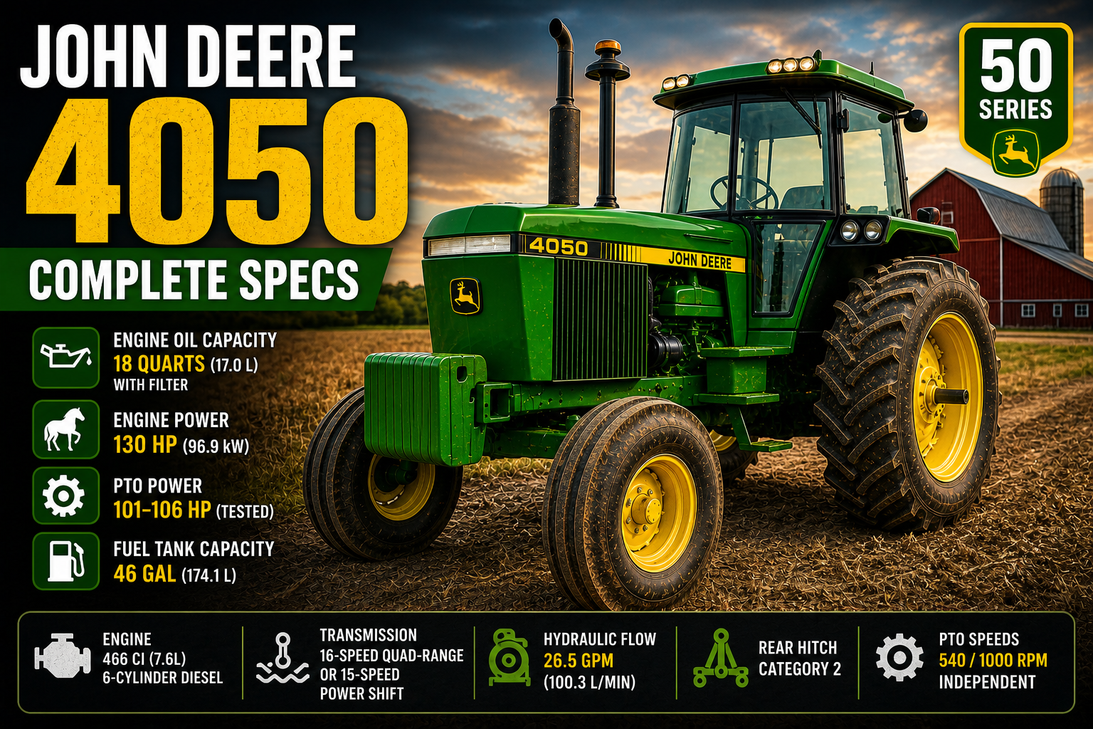John Deere 4050 Specs