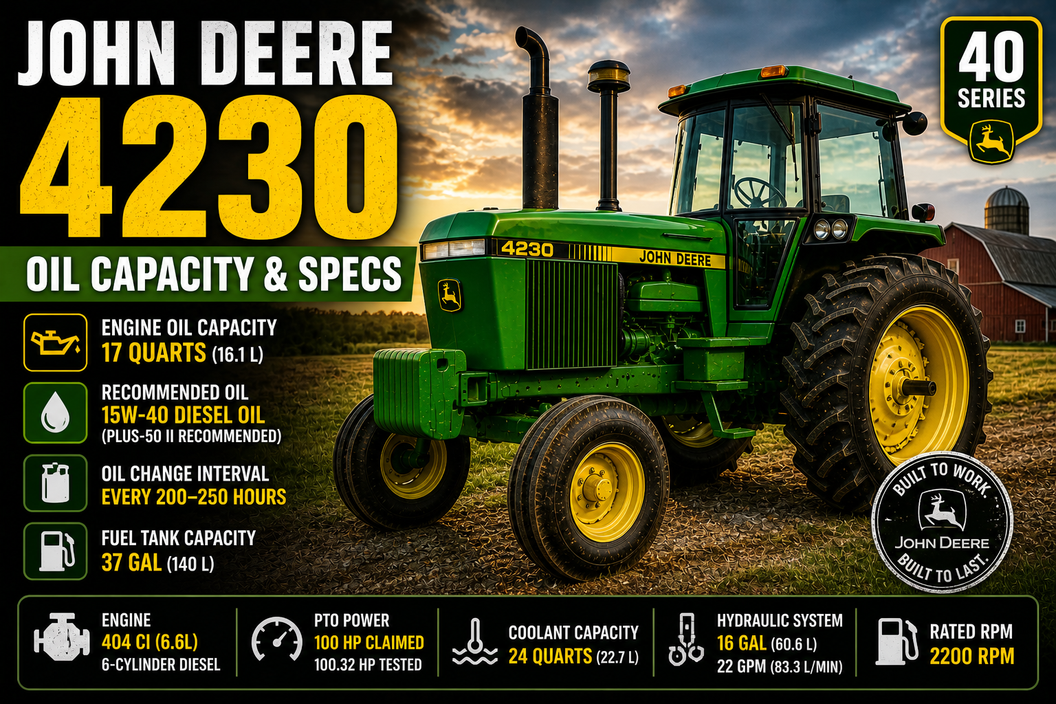 John Deere 4230 Oil Capacity