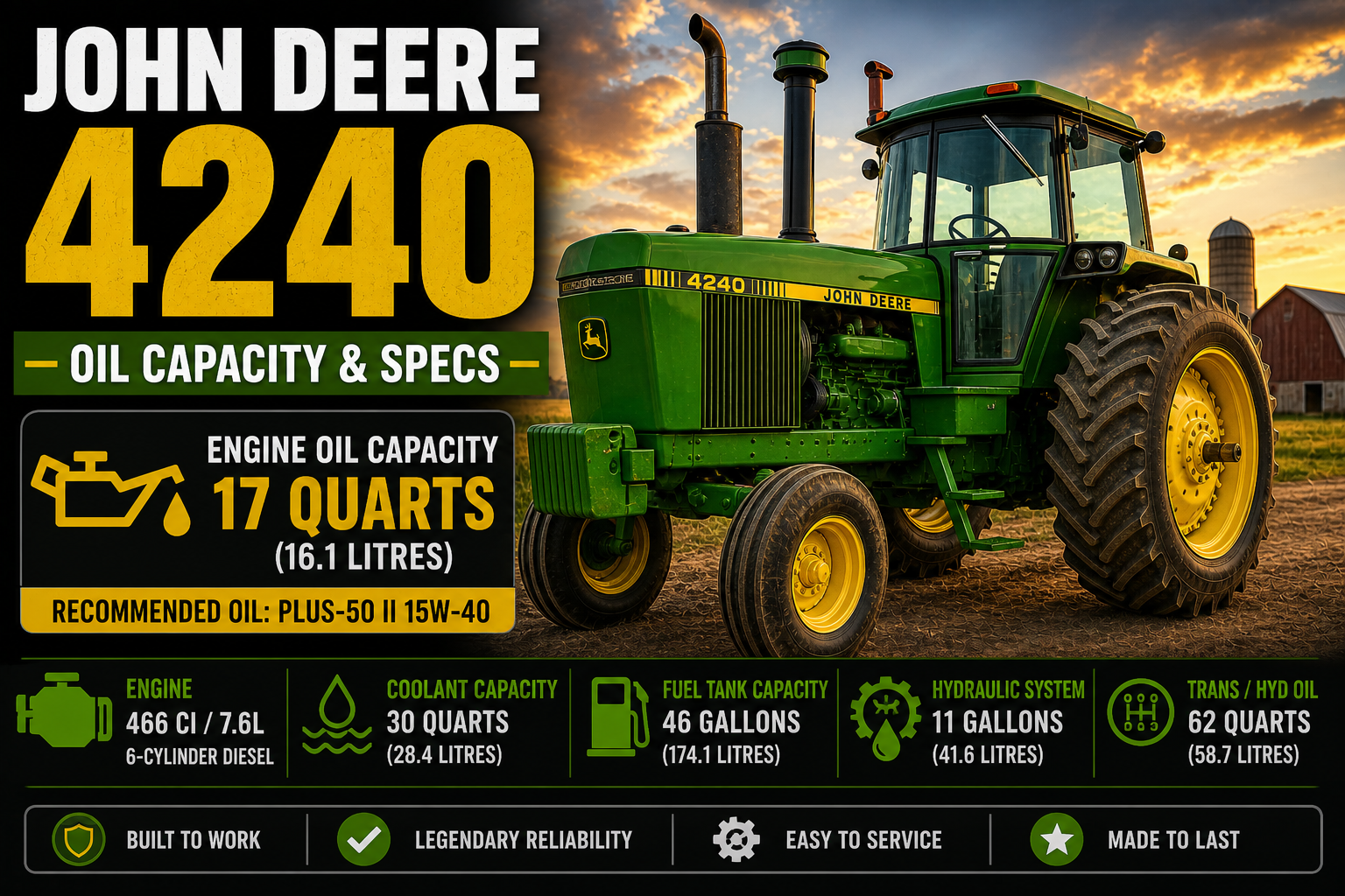 John Deere 4240 Oil Capacity