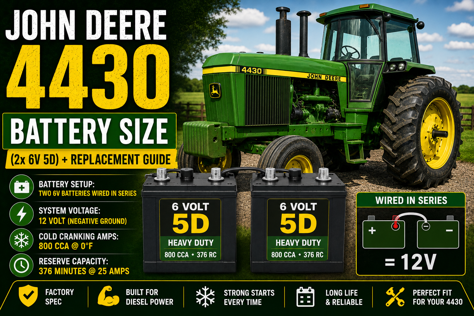 John Deere 4430 Battery Size