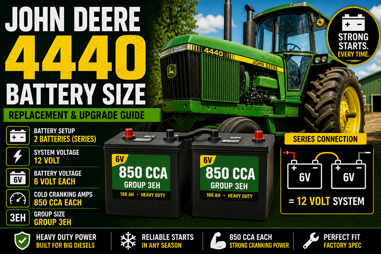 John Deere 4440 Battery Size