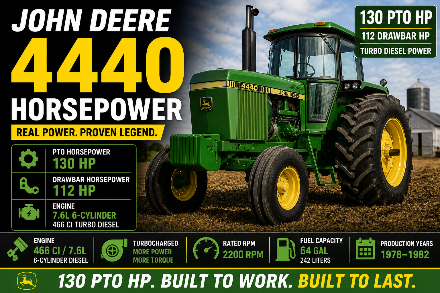 John Deere 4440 Horsepower