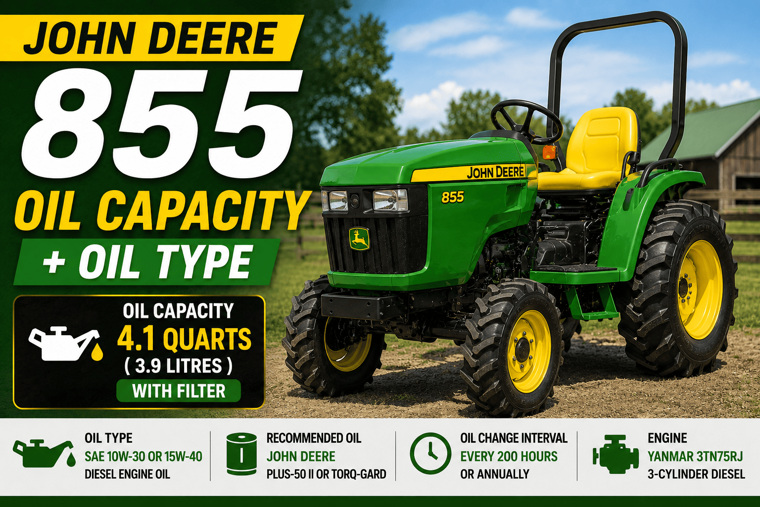 John Deere 855 Oil Capacity