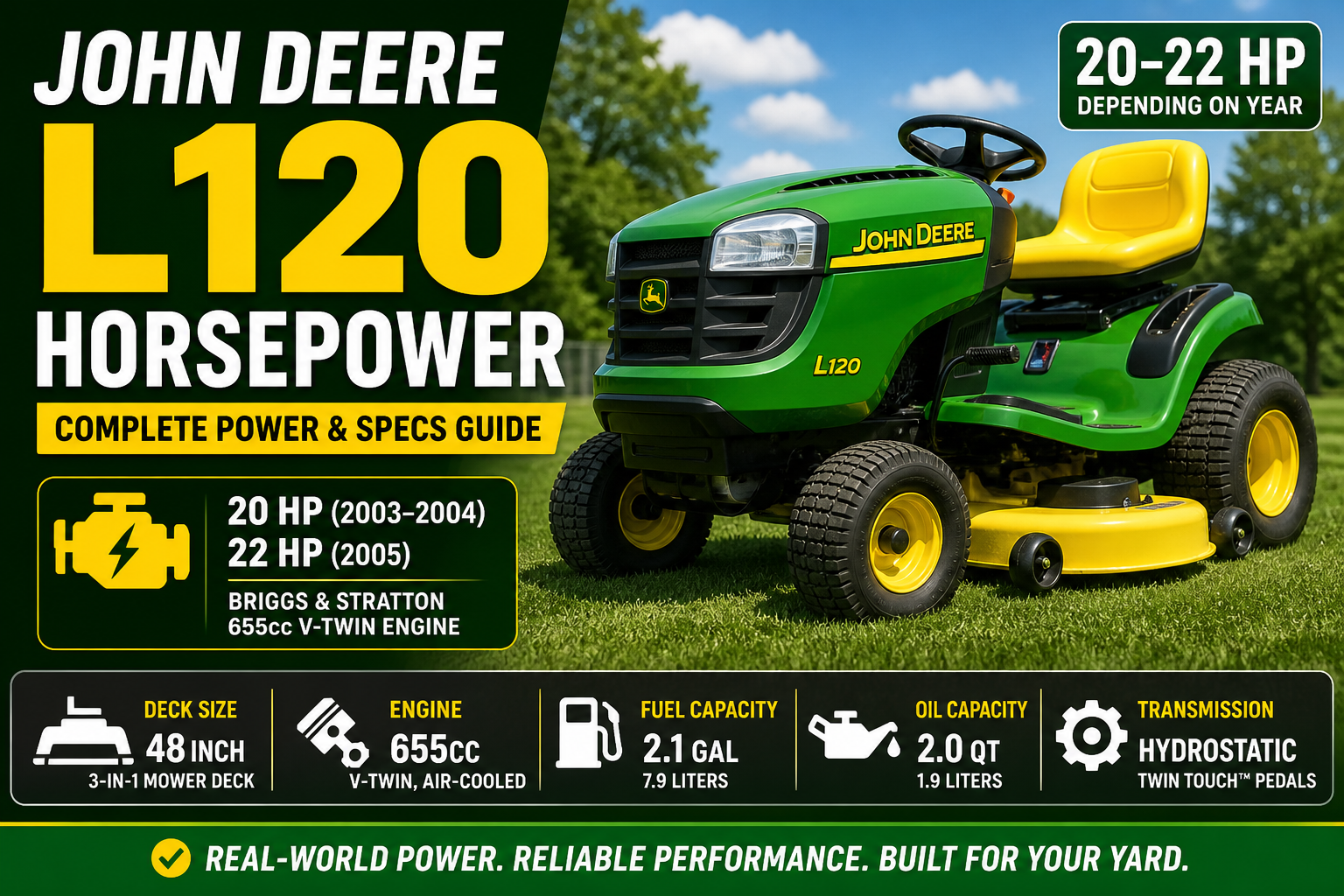 John Deere L120 Horsepower