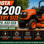 Kubota B3200 Battery Size (12V / 433 CCA) Kubota B3200 Battery Size