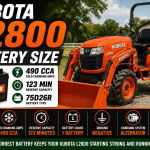Kubota L2800 Battery Size (75D26R/490 CCA) Kubota L2800 Battery Size